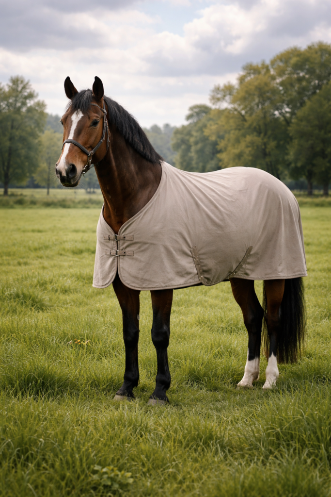 Pferd mit Decke 5 Grad