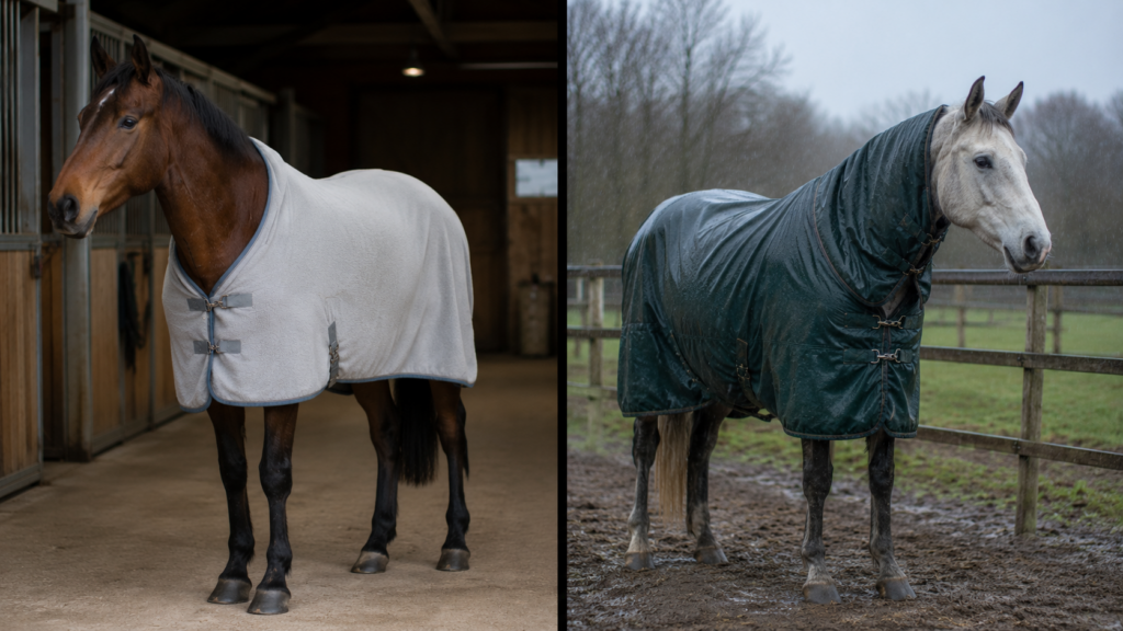 Stalldecke vs. Weidedecke – zwei verschiedene Decken für zwei verschiedene Einsatzbereiche